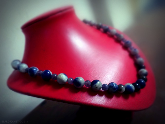 Sodalite with Amethyst  Stone Necklace